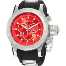 Men's Stainless Steel Russian DIver Chronograph Quartz Red Dial