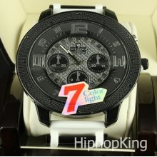 Mens T-pain Hip Hop Wrist Watch Designer 3-d Look Dial Back Light Boy Style