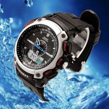 Mens Womens Cool Black&white Dial Daily-waterproof Ohsen Alarm Sport Watch