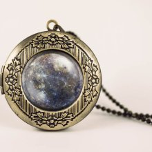 Mercury planet solar system vintage pendant locket necklace - ready for gifting - buy 3 get 4th one free