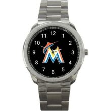 Miami Marlins Sport Metal Watch Iw337 - Metal - Gray