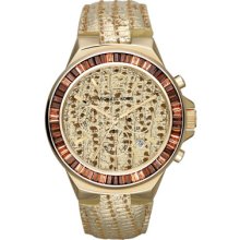 Michael Kors Oversize Lizard-Embossed Gramercy Chronograph Glitz Watch