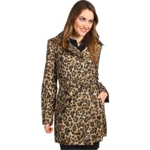 MICHAEL Michael Kors Double-Breasted Leopard Print Trench Women's Coat