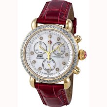 Michele Signature Csx Mother Of Pearl Dial Leather Ladies Watch Mww03m000145