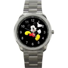 Mickey Mouse Sport Metal Watch IwB353 - Metal - Gray - cartoon