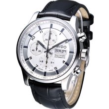 Mido Multifort Chronograph Automatic Swiss Watch White M0056141603721 Leather