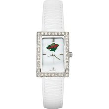 Minnesota Wild Women's Allure Watch with White Leather Strap