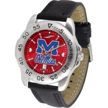 Mississippi (Ole Miss) Rebels Sport AnoChrome Men's Watch with Leather Band