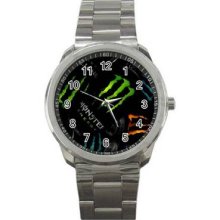 Monster Energy Unisex Silver-Tone Sports Metal Watch 13