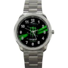 Monster Energy Unisex Silver-Tone Sports Metal Watch 10