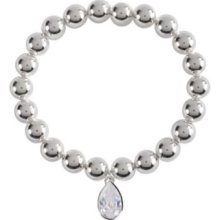 Montana Silversmiths Silver-tone Beaded Crystal Charm Bracelet