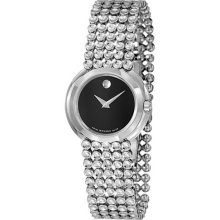 Movado 0605366 Trembrili Black Dial Stainless Steel Women's Watch ...