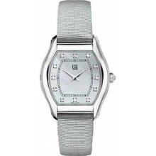 Movado Esq $395 Women's Silver-tone Ss Swiss Watch, Mop Dial, Diamonds 07101034