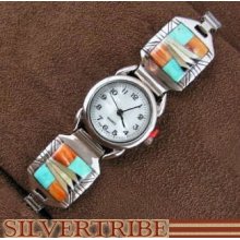 Multicolor Oyster Shell Inlay Jewelry Sterling Silver Watch AS38121