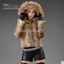 Natural Wild Rabbit Hair Fur Coat Big Raccoon Hat Fur Coat Grass's C