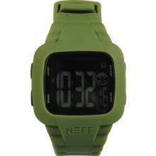 Neff Headwear Steve Rubber Water Resistant Watch Olive Green Digi Digital Bnib