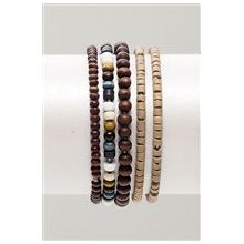 Neutral Bead Bracelet Pack brown,natural