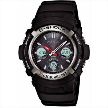 New casio g-shock mens black resin multi function chronograph watch awgm100-1a