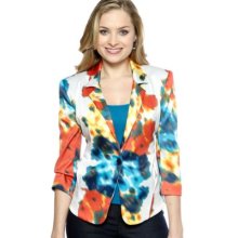 New DirectionsÂ® Watercolor Printed Blazer