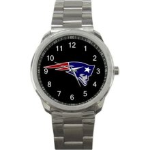 New England Patriots Sport Metal Watch Mw704 - Stainless Steel - Gray