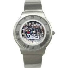 New England Patriots Unisex Ultra Slim Stainless Steel Watch 02