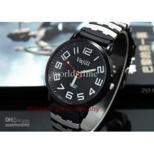 New Fashion Sport Quartz Wrist Watch Black Watches