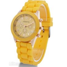 New Geneva Watch 3 Dials Trendy Candy Jelly Fashion Silicone Quartz