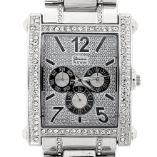 New Iced Out Bling Hip Hop Geneva Platinum Silver Watch #2