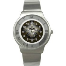 New Orleans Saints Unisex Ultra Slim Stainless Steel Watch 08