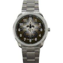 New Orleans Saints Unisex Silver-Tone Sports Metal Watch 08