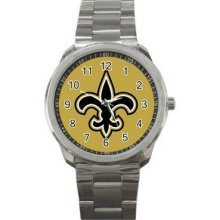 New Orleans Saints Unisex Silver-Tone Sports Metal Watch 02