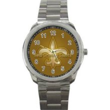 New Orleans Saints Unisex Silver-Tone Sports Metal Watch 05