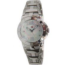 New, Unworn Tommy Hilfiger Women's Silver-tone Diamond Mop Bracelet Watch