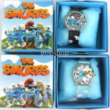 New. Wholesale - 20 Pcs Cartoon The Smurfs Watches With Boxes