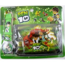 New. Wholesale 40 Pc Cartoon Ben 10 Watches And 40 Pcs Wallet Sets