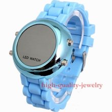 New2012 Design Color Storm Led Digital Date Mirror Men Lady Silicone Sport Watch