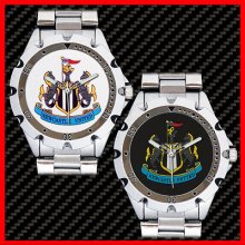 Newcastle United Soccer Football Stainless Steel Rotating Bezel Wrist Watch