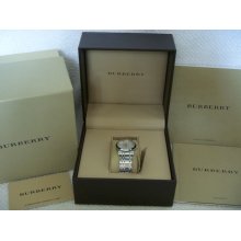 NIB AUTHENTIC BURBERRY LADIES BRACELET WATCH BU1351 - Metal - White - Adjustable