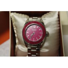 NIB Coach Boyfriend Andee Pink Stainless Steel Ladies Watch W930