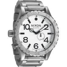 Nixon 51-30 Sanded Steel White Watch - Silver regular