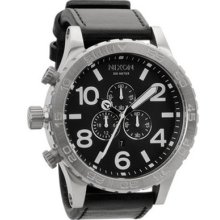 Nixon A124000 51-30 Chrono Leather Black Men's Watch In Original Box