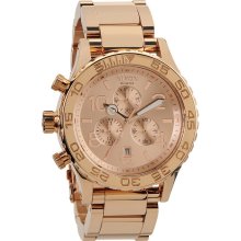 Nixon Mens 42-20 Chrono Stainless Watch - Rose Gold Bracelet - Rose Gold Dial - A037 897