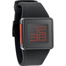 Nixon Men's Newton Black Digital Silicone Strap Watch ...