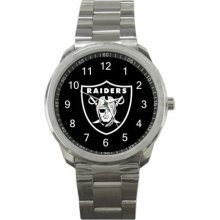 Oakland Raiders Sport Metal Watch Mw369 - Metal - Gray