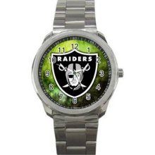 Oakland Raiders Unisex Silver-Tone Sports Metal Watch 15