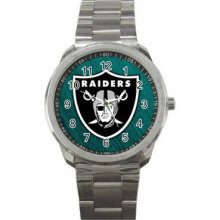 Oakland Raiders Unisex Silver-Tone Sports Metal Watch 13