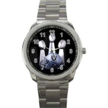 Oakland Raiders Unisex Silver-Tone Sports Metal Watch 12