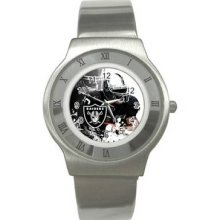 Oakland Raiders Unisex Ultra Slim Stainless Steel Watch 11