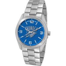 Oklahoma City Okc Thunder Game Time Elite Watch; Stainless Steel W/textured Dial