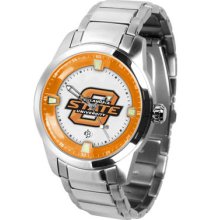 Oklahoma State Cowboys Logo- Mens Titan Steel Watch